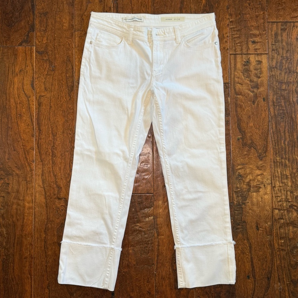 Anthropologie Pilcro and The Letterpress Hyphen White Stretch Straight Ankle 27
